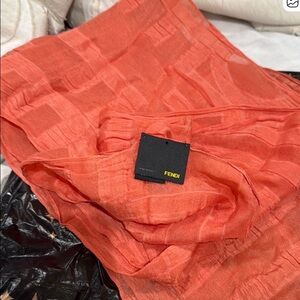 Fendi Orange Long Scarf
